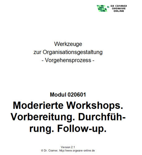 Moderierte Workshops. Vorbereitung - Durchführung - Follow-up. Vorgehensprozess